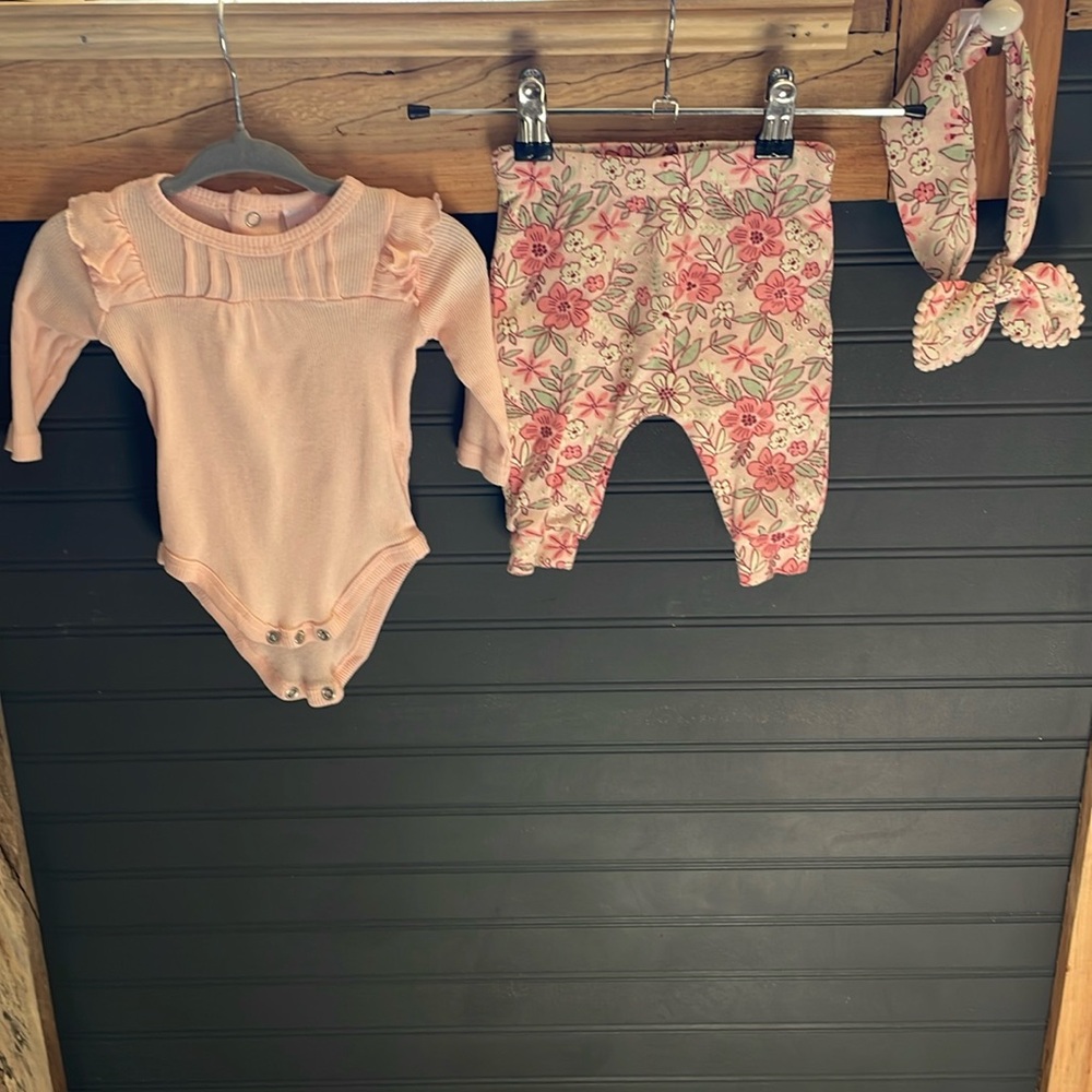 Baby Kiss Floral 3pc Set 0-3mo